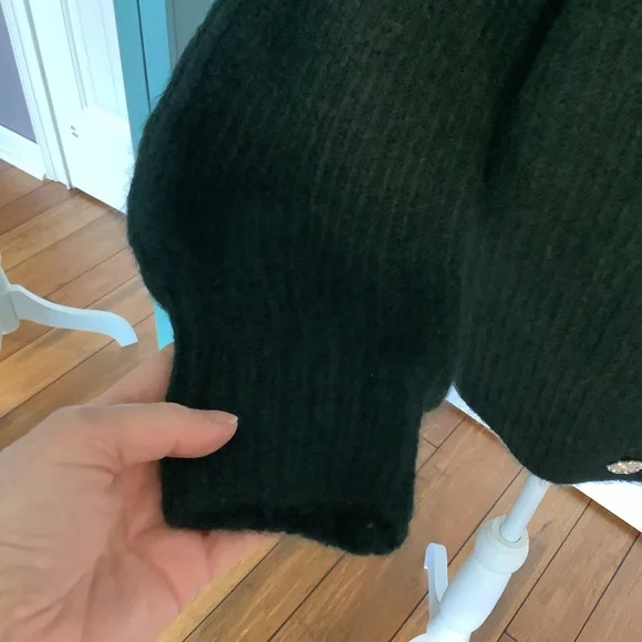 Skies Are Blue Dark Green Cardigan with Crystal Buttons - Picture 3 of 7